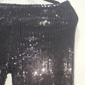 New CrossOver Sequin Skinny Leggings Size M Fits S Sparkly Club Party Pants Glam